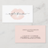 エレガントなひよこの赤面のピンクの唇のロゴのメーキャップアーティスト 名刺 (正面/裏面)