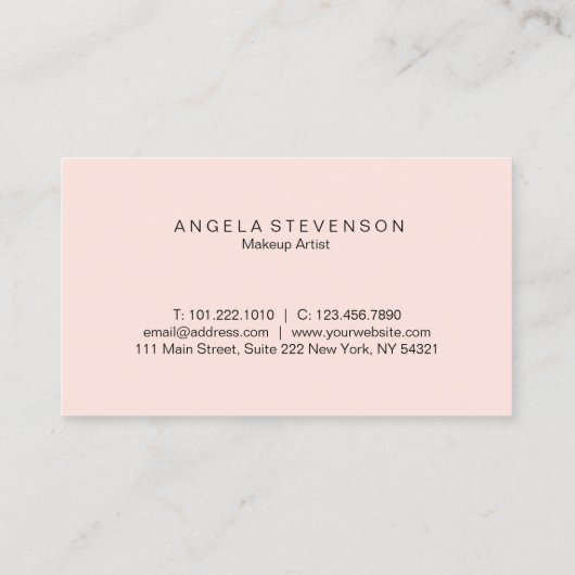 エレガントなひよこの赤面のピンクの唇のロゴのメーキャップアーティスト 名刺 (裏面)