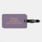 エレガントなひよこの魅力のばら色の金ゴールドの紙吹雪はバイオレットに点を打ちます ラゲッジタグ (裏面横)