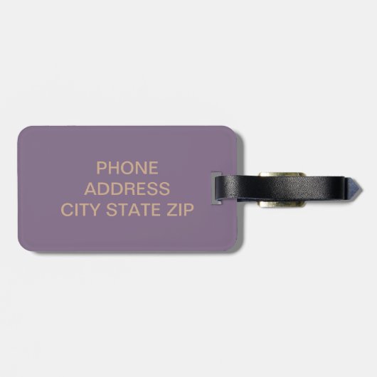 エレガントなひよこの魅力のばら色の金ゴールドの紙吹雪はバイオレットに点を打ちます ラゲッジタグ (裏面横)