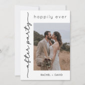 エレガントなふたりだけの結婚式パーティー写真 ウェディング レセプション 招待状 (正面)