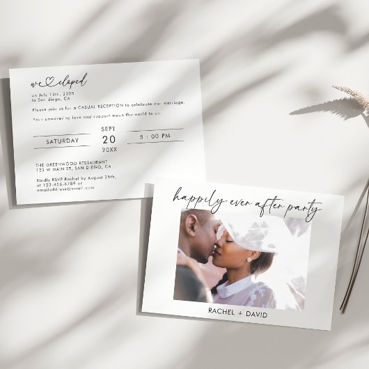 エレガントなふたりだけの結婚式 パーティ フォト ウェディング レセプション 招待状