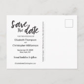 エレガントなふたりの特別な日をお知らせします 保存日付 案内ポストカード (裏面)