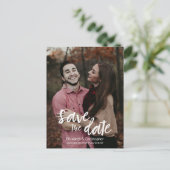 エレガントなふたりの特別な日をお知らせします 保存日付 案内ポストカード (スタンド正面)