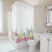 エレガントなぼろぼろのシックな春の花柄のレース シャワーカーテン (インサイチュ)