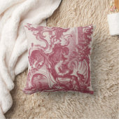 エレガントなぼろぼろのフランスので赤く旧式な刻むToile クッション (ブランケット)