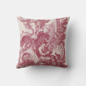 エレガントなぼろぼろのフランスので赤く旧式な刻むToile クッション (裏面)