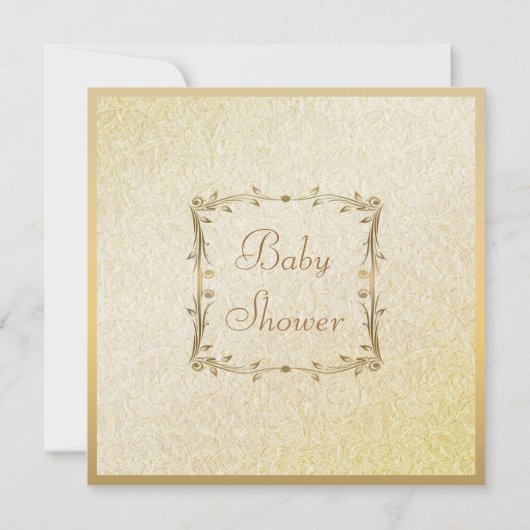 エレガントなまぐさ桶及びテディのヴィンテージのベビーシャワーの招待 招待状 (裏面)