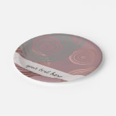 エレガントなゆとりのばら色の金ゴールドの灰色の幾何学的な円 ペーパープレート (アングル)