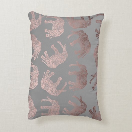 エレガントなゆとりのばら色の金ゴールド種族象パターン アクセントクッション (裏面(縦))