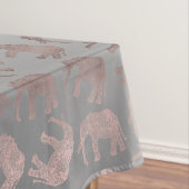 エレガントなゆとりのばら色の金ゴールド種族象パターン テーブルクロス (インサイチュ)