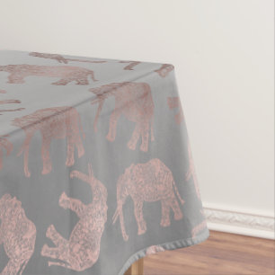 エレガントなゆとりのばら色の金ゴールド種族象パターン テーブルクロス