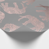エレガントなゆとりのばら色の金ゴールド種族象パターン ラッピングペーパー (角)