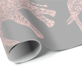 エレガントなゆとりのばら色の金ゴールド種族象パターン ラッピングペーパー (ロールコーナー)