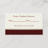 エレガントなりんごの先生の名刺 予約カード (裏面)