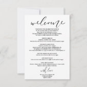 エレガントなアイコン結婚式招待状のスケジュールと受付 招待状 (裏面)