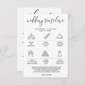 エレガントなアイコン結婚式招待状のスケジュールと受付 招待状 (正面/裏面)