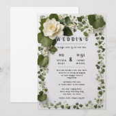 エレガントなアイビーの結婚式テーブルプランと招待状 招待状 (正面/裏面)