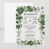 エレガントなアイビーの結婚式テーブルプランと招待状 招待状 (正面/裏面)