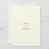 エレガントなアイボリーとゴールドのマーブル Save the Date 招待状 (裏面)