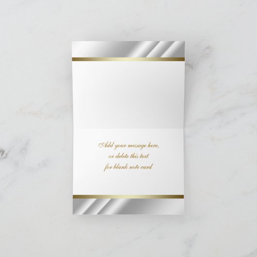 エレガントなアイボリーとゴールドの渦巻き お礼カード サンキューカード (内部)