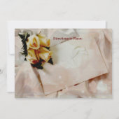 エレガントなアイボリーにイエローのブライダルシャワー招待状 招待状 (裏面)