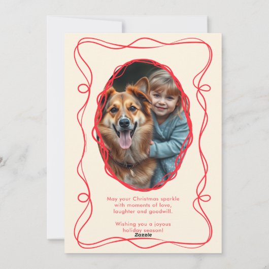 エレガントなアイボリーのクリスマスフォト シーズンカード (裏面)