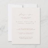 エレガントなアイボリーのスクリプト写真リハーサルディナー 招待状 (裏面)