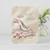 エレガントなアイボリーのブライズシャワー 招待状 (スタンド正面)