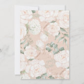 エレガントなアイボリーのローズ フローラル アーチ ウェディング モノグラム 招待状 (裏面)