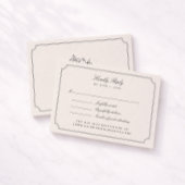 エレガントなアイボリーの二重枠付結婚式RSVPカード 出欠カード
