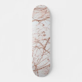 エレガントなアイボリーの白いのどのばら色の金ゴールドのグリッターの大理石 スケートボード (正面)