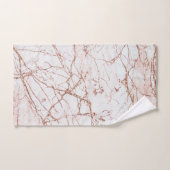 エレガントなアイボリーの白いのどのばら色の金ゴールドのグリッターの大理石 ハンドタオル (ハンドタオル)