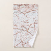 エレガントなアイボリーの白いのどのばら色の金ゴールドのグリッターの大理石 ハンドタオル (ハンドタオル)