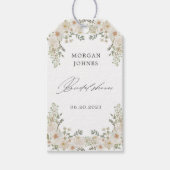エレガントなアイボリーの花のウェディングシャワーのギフトタグ ギフトタグ (正面)