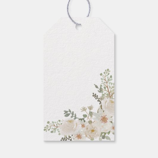 エレガントなアイボリーの花のウェディングシャワーのギフトタグ ギフトタグ (裏面)