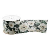 エレガントなアイボリーの花 サテンリボン (リール)