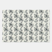 エレガントなアイボリーの花 ラッピングペーパーシート (正面3)