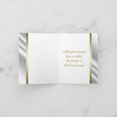 エレガントなアイボリーの金ゴールドの渦巻は感謝していしています サンキューカード (内部)