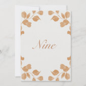 エレガントなアイボリー & テラコッタ ボタニカル テーブル ナンバー (正面)