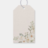 エレガントなアイボリー フラワーブライダルシャワー ギフトタグ (裏面)