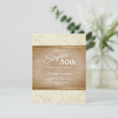エレガントなアイボリー ブラウン ゴールド 50歳の誕生日パーティー 招待状 (スタンド正面)