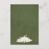 エレガントなアイボリー ホワイト フローラル ウェディング 詳細 QR コード エンクロージャーカード (裏面)