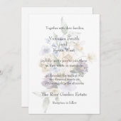 エレガントなアイボリー、ラベンダー＆ブルーの花束 5x7 招待状 (正面/裏面)