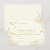 エレガントなアイボリー　自然をイメージした返信カード 出欠カード (正面/裏面)