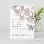 エレガントなアイリス花水彩ウェディングシャワー 招待状 (スタンド正面)
