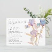 エレガントなアイリス花水彩 バチェロレッテパーティー 招待状 (スタンド正面)