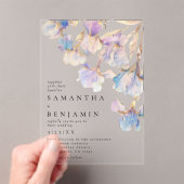 エレガントなアイリス ウェディング アクリル招待状 (インサイチュ (ポータブル))