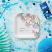 エレガントなアイリス フラワーブライダルシャワー ペーパープレート (パーティー)