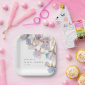 エレガントなアイリス フラワーブライダルシャワー ペーパープレート (パーティー)